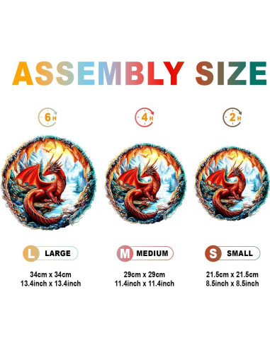 Rompecabezas de Madera 3D DOCRAGI Dragón Carmesí 95 Piezas