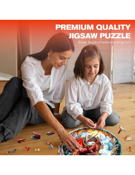 Rompecabezas de Madera 3D DOCRAGI Dragón Carmesí 95 Piezas