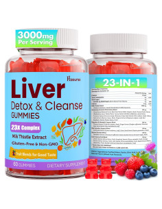 Gomitas Detox Hepáticas Kaourso 3000mg 60 Unidades Sabor Fruta