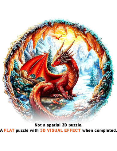 Rompecabezas de Madera 3D DOCRAGI Dragón Carmesí 95 Piezas