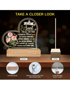 Luz Nocturna Acrílica RYOTKIK para Tía - Amarillo Cálido 2