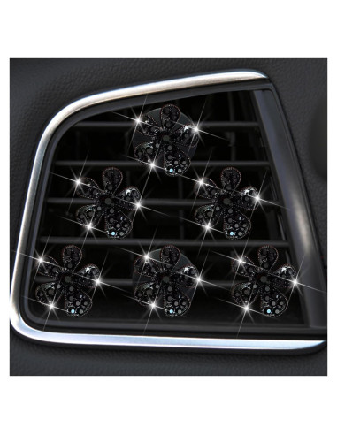 Clip de Perfume para Coche Jowxsx 4 Pcs Diseño Mariposa Negro