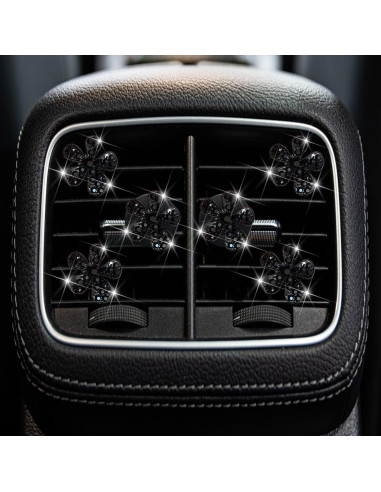 Clip de Perfume para Coche Jowxsx 4 Pcs Diseño Mariposa Negro