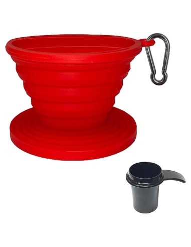 Dripper de Café Plegable GoldTone de Silicona con Cucharada