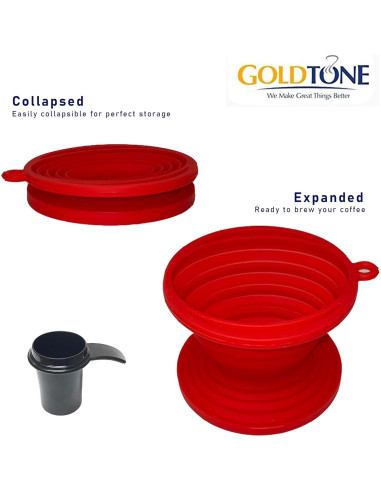 Dripper de Café Plegable GoldTone de Silicona con Cucharada