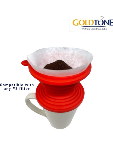 Dripper de Café Plegable GoldTone de Silicona con Cucharada