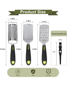 Juego de Ralladores de Mano Beardo Decor - Acero Inoxidable 3 Piezas 2