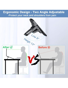 Soporte Plegable para Laptop Yshnples - Elevador Ergonómico Negro 2