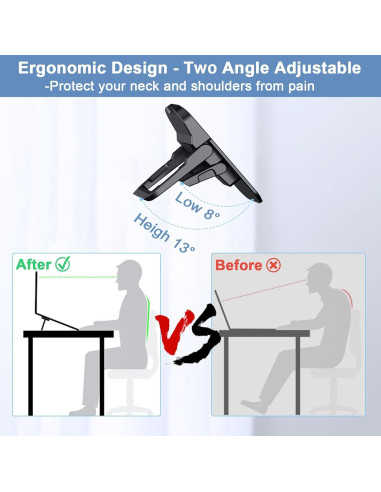 Soporte Plegable para Laptop Yshnples - Elevador Ergonómico Negro