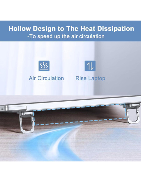 Soporte Plegable para Laptop Yshnples - Elevador Ergonómico Negro