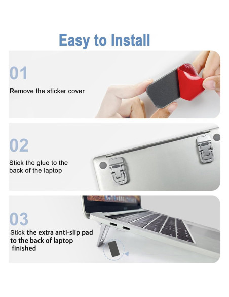 Soporte Plegable para Laptop Yshnples - Elevador Ergonómico Negro