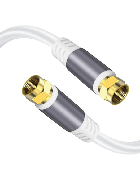 Cable Coaxial RG6 Tiierzon 0.91m Alta Velocidad TV HD Blanco