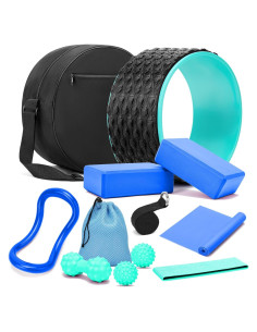 Juego de Yoga THYWD con Rueda, Bloques y Pelotas de Masaje