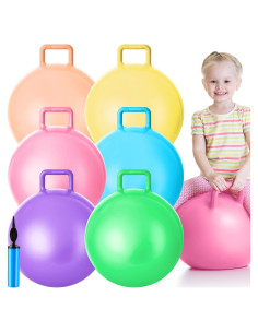 Pelotas Saltarinas Lewtemi 6 Pcs 38 cm con Mango y Bomba
