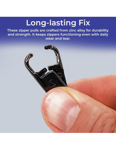 Tiradores de Cremallera Reemplazo SAGEFINDS Metal Negro Paquete de 3