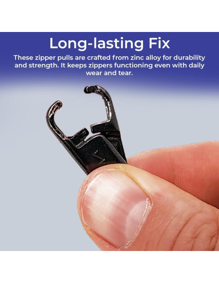 Tiradores de Cremallera Reemplazo SAGEFINDS Metal Negro Paquete de 3