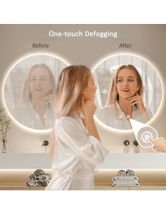 Espejo LED Redondo Speculux 61x61 cm con Luz Táctil 3 Modos 2