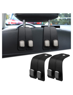 Ganchos Dobles para Reposacabezas de Coche Elegancia - Negro