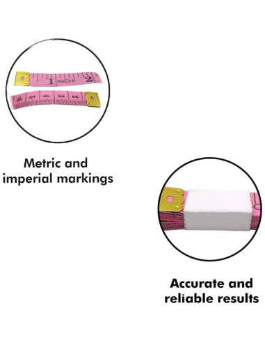 Cinta Métrica Doble Cara Gadgetime 1.6m Rosa Claro