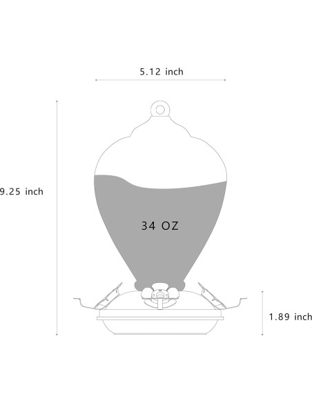 Alimentador de Colibrí LaElvish Garden Vidrio 0.95kg Colgante
