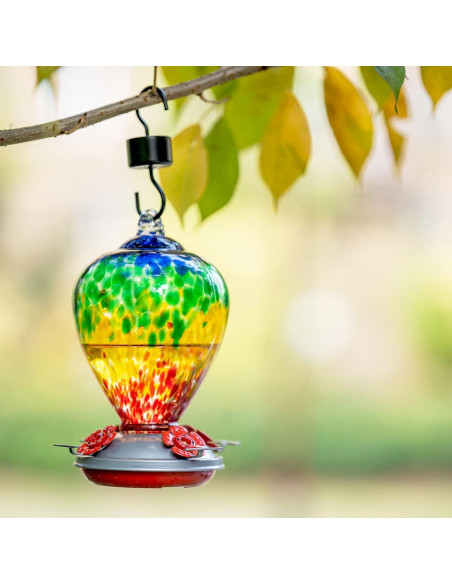 Alimentador de Colibrí LaElvish Garden Vidrio 0.95kg Colgante