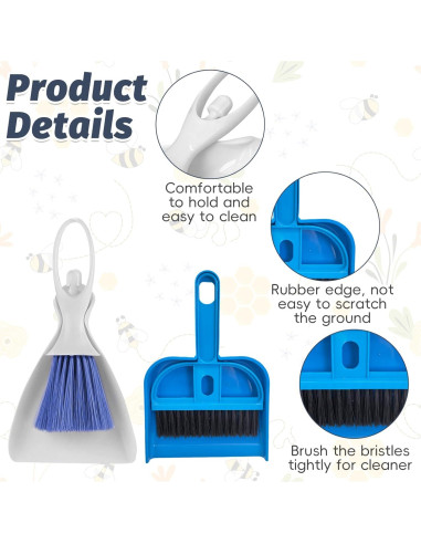 Juego de Mini Escoba y Recogedor PINVNBY para Mascotas