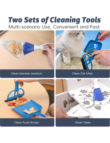 Juego de Mini Escoba y Recogedor PINVNBY para Mascotas