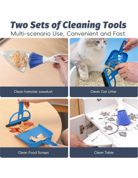 Juego de Mini Escoba y Recogedor PINVNBY para Mascotas