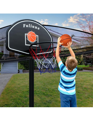 Aro de Baloncesto para Trampolín Fuliuna con Red Protectora