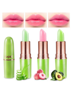 Barra de Labios Hidratante BINGBRUSH 3 Piezas Aloe Vera Durazno Aguacate