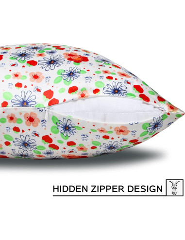 Funda de Almohada de Seda MANSPHIL Floral 100% Morera 50.8x66cm