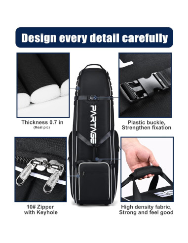 Bolsa de Viaje para Golf Partage con Ruedas 129.5x31.8x35.6cm