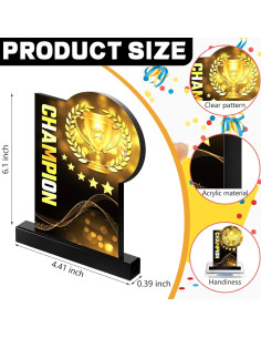 Trofeo Campeón MVP Acrílico 6 Piezas 15.5 cm Loetere 2