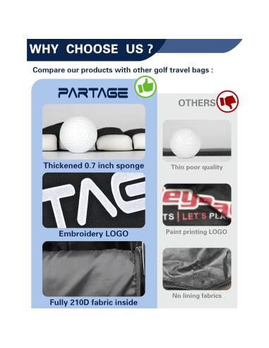 Bolsa de Viaje para Golf Partage con Ruedas 129.5x31.8x35.6cm