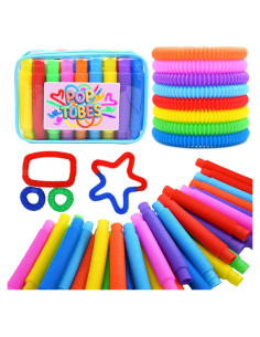 Tuberías Pop Sensory - 30 Juguetes Antiestrés Multicolores