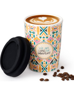Taza de café cerámica reutilizable ALYC 250ml doble pared Aventura 2