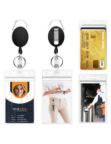 Soporte de Identificación Retráctil Piffny - 2 Paquetes