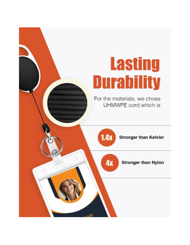 Soporte de Identificación Retráctil Piffny - 2 Paquetes