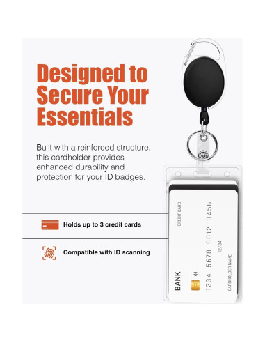 Soporte de Identificación Retráctil Piffny - 2 Paquetes