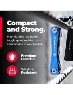 KeySmart Rugged - Organizador de llaves EDC azul, acero inoxidable 2