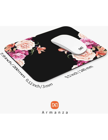 Alfombrilla de Ratón Armanza Flora de Peonía 240x200mm Antideslizante