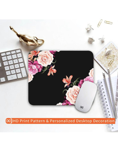 Alfombrilla de Ratón Armanza Flora de Peonía 240x200mm Antideslizante