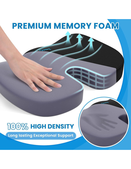 Cojín de Asiento TushGuard Espuma Viscoelástica Negro Grande