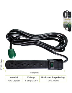 Protector contra Sobretensiones GoGreen Power GG-16106MSBK 6 Salidas 2