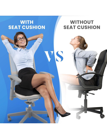 Cojín de Asiento TushGuard Espuma Viscoelástica Negro Grande