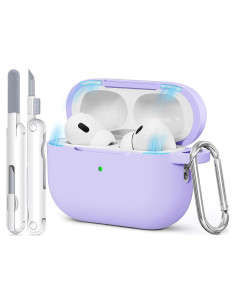 Funda de Silicona Suave TNSNK para AirPods Pro 1/2 - Lila Claro