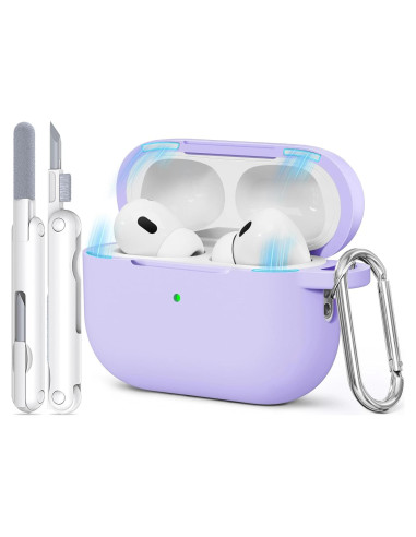 Funda de Silicona Suave TNSNK para AirPods Pro 1/2 - Lila Claro