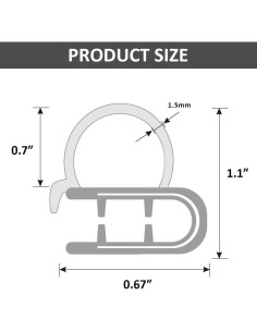Tira de Sello para Puertas de Automóviles DGSL 3.05m Goma 2