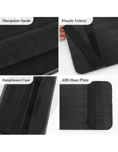 Organizador de Visera de Coche HADEEONG Negro - Multi Bolsillos