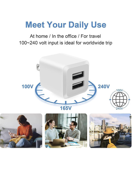 Cargador de Pared USB Doble Puerto SHENZHEN OFSPOWER 3 Pack Cargador de Pared USB Doble Puerto SHENZHEN OFSPOWER 3 Pack